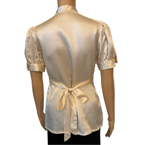 BCBGMAXAZRIA Ivory Cream Silk Top - Picture 8 of 9